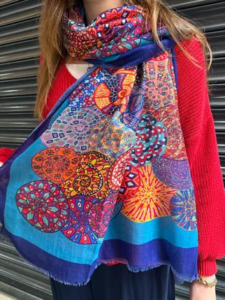 Renkli Mandala Şal 