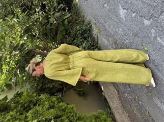 İthal Keten V Yaka Tulum