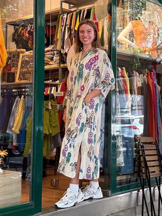 Rüya Kapanı Desenli Gömlek Elbise