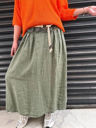 İthal Halat Kemerli Keten Etek