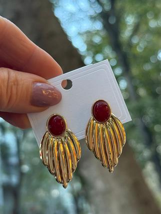 Taşlı Gold Küpe