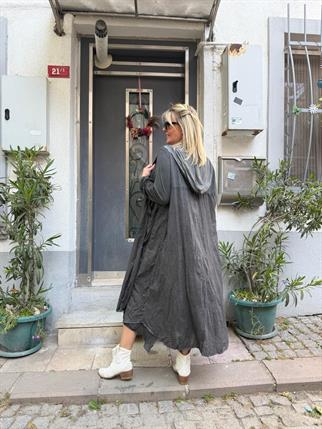 Kapüşonlu Kap Ceket