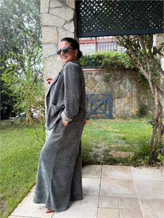 Blazer Ceket Pantolon İthal Kadife Takım