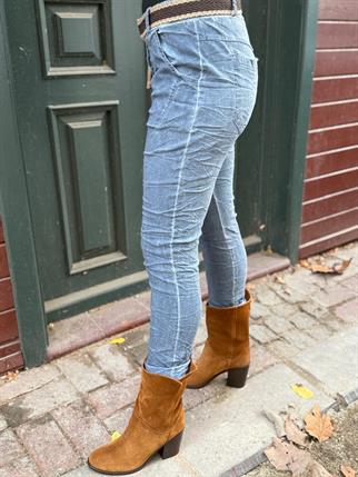 İthal Yıkamalı Kemerli Likralı Pantolon