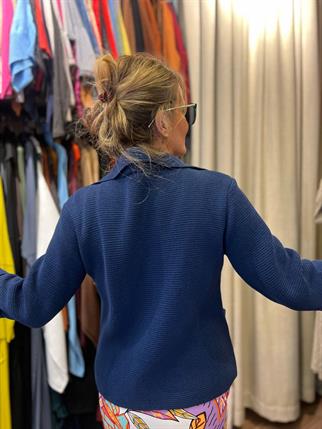 Lacivert Kruvaze Triko Ceket