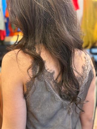 İthal Dantelli İpek Elbise