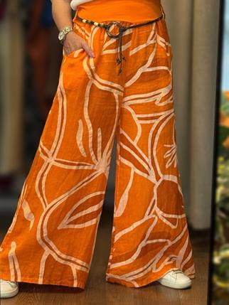 Arte Bol Paça İthal Keten Pantolon