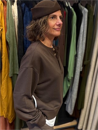 Düğme Detaylı Sweatshirt