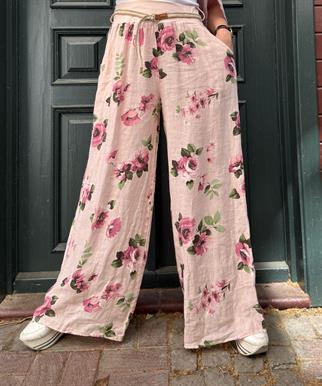 İthal Rosa Keten Pantolon