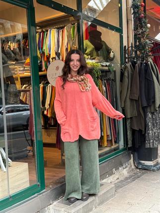 Somon Oversize Yıkamalı Tunik Triko