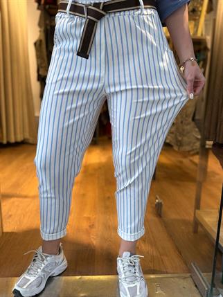 İthal Çizgili Havuç Pantolon