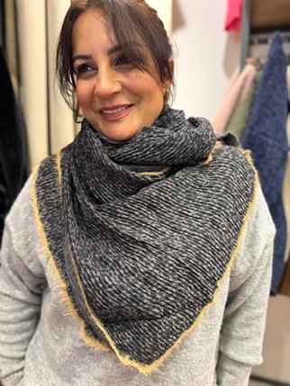 Pamuklu Çevre Tiftik Premium Leopar Desen Şal