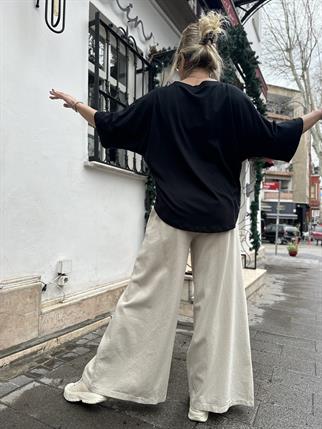 Bej Gabardin Bol Paça Pantolon