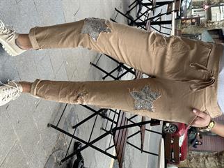 Camel Yıldız Payetli İthal Likralı Pantolon