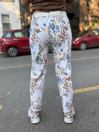 İthal Çiçekli Havuç Model Likralı Pantolon