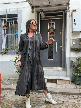 Kapüşonlu Kap Ceket