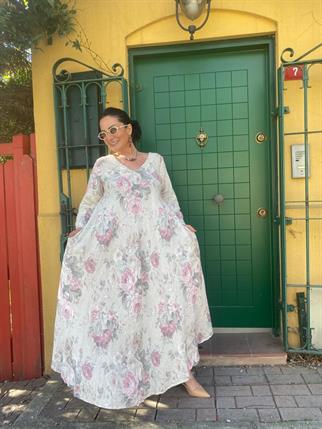 İthal Ön Arka V Güllü Elbise