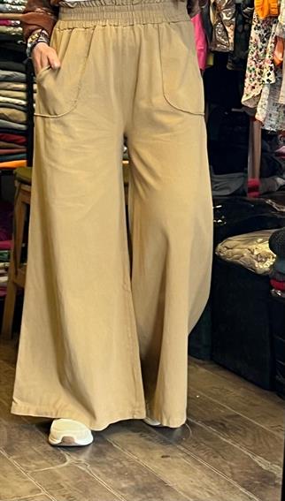 Camel Gabardin Bol Paça Pantolon
