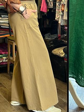 Camel Gabardin Bol Paça Pantolon