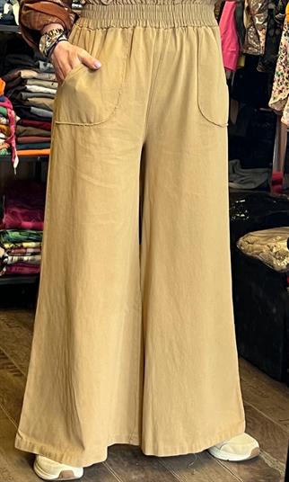 Camel Gabardin Bol Paça Pantolon