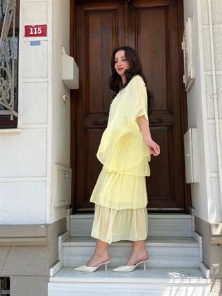 İpek Kat Kat Elbise