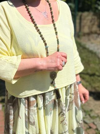 İthal Çiçekli Elbise Petek Dokulu Bluz Takım