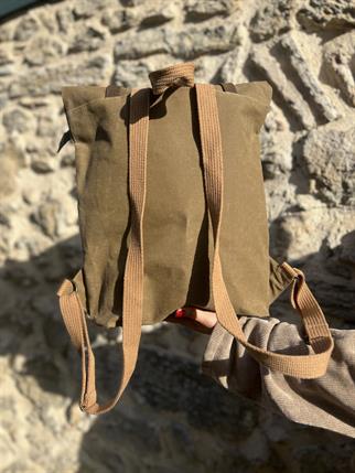 Deri Detaylı Unisex Sırt Çantası