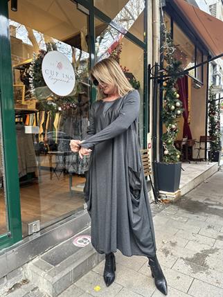 Deri Geçişli Luna Elbise