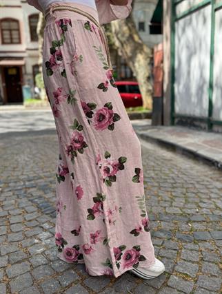 İthal Rosa Keten Pantolon