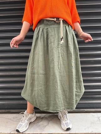 İthal Halat Kemerli Keten Etek