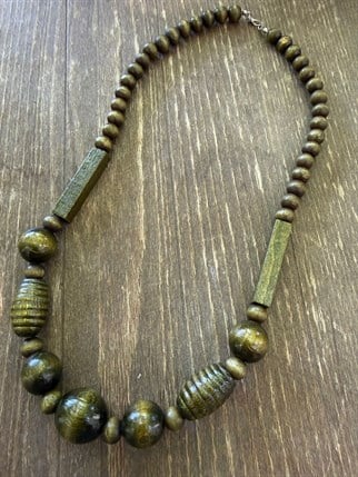 Haki Ahşap Kolye