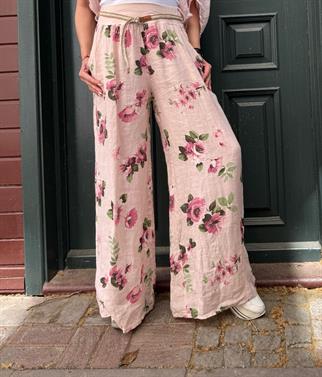 İthal Rosa Keten Pantolon