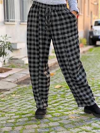 Ekoseli Gofre Pantolon