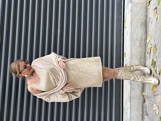 Gold Kısa Payetli Etek