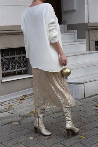 Gold Payetli Etek