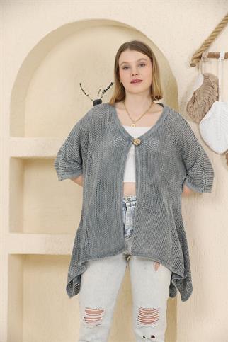 Gri Asimetrik Hırka