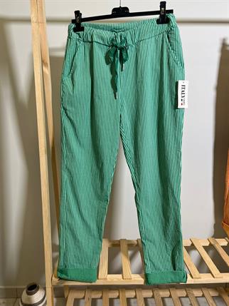 İnce Çizgili İthal Likralı Pantolon