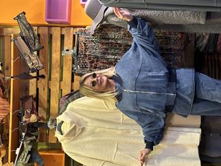 İndigo Yıkamalı Bomber Ceket