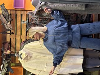 İndigo Yıkamalı Bomber Ceket