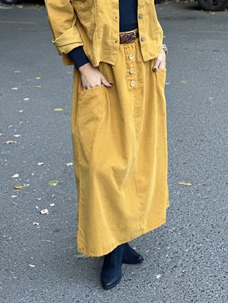 İthal Fitilli Kadife Uzun Etek