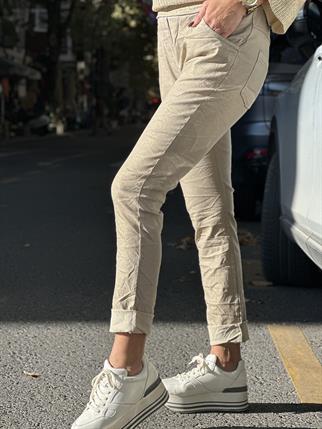 İthal Gold Varaklı Likralı Pantolon