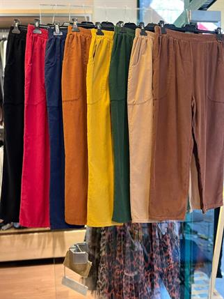 İthal Havuç Paça Kadife Pantolon