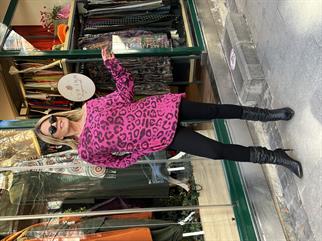 İthal Leopar Desenli Triko