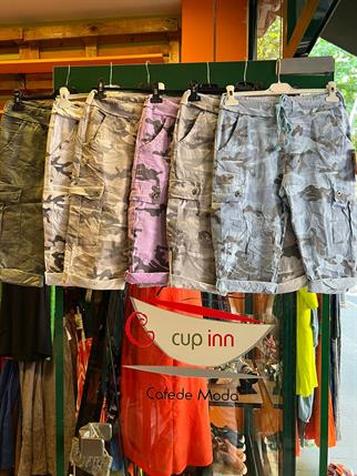 İthal Likralı Kamuflaj Şort