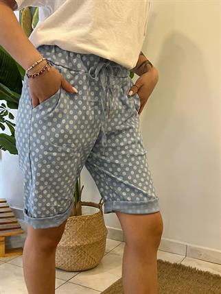 İthal Likralı Puantiyeli Şort