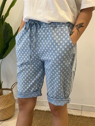 İthal Likralı Puantiyeli Şort