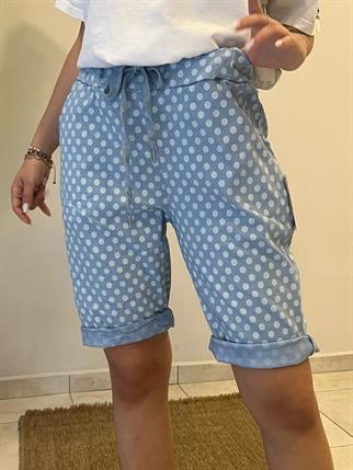 İthal Likralı Puantiyeli Şort