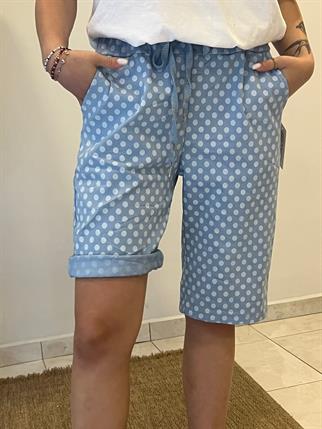 İthal Likralı Puantiyeli Şort