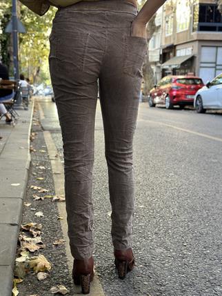 İthal Saten Şeritli Pantolon