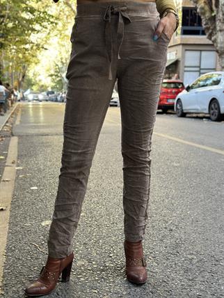 İthal Saten Şeritli Pantolon